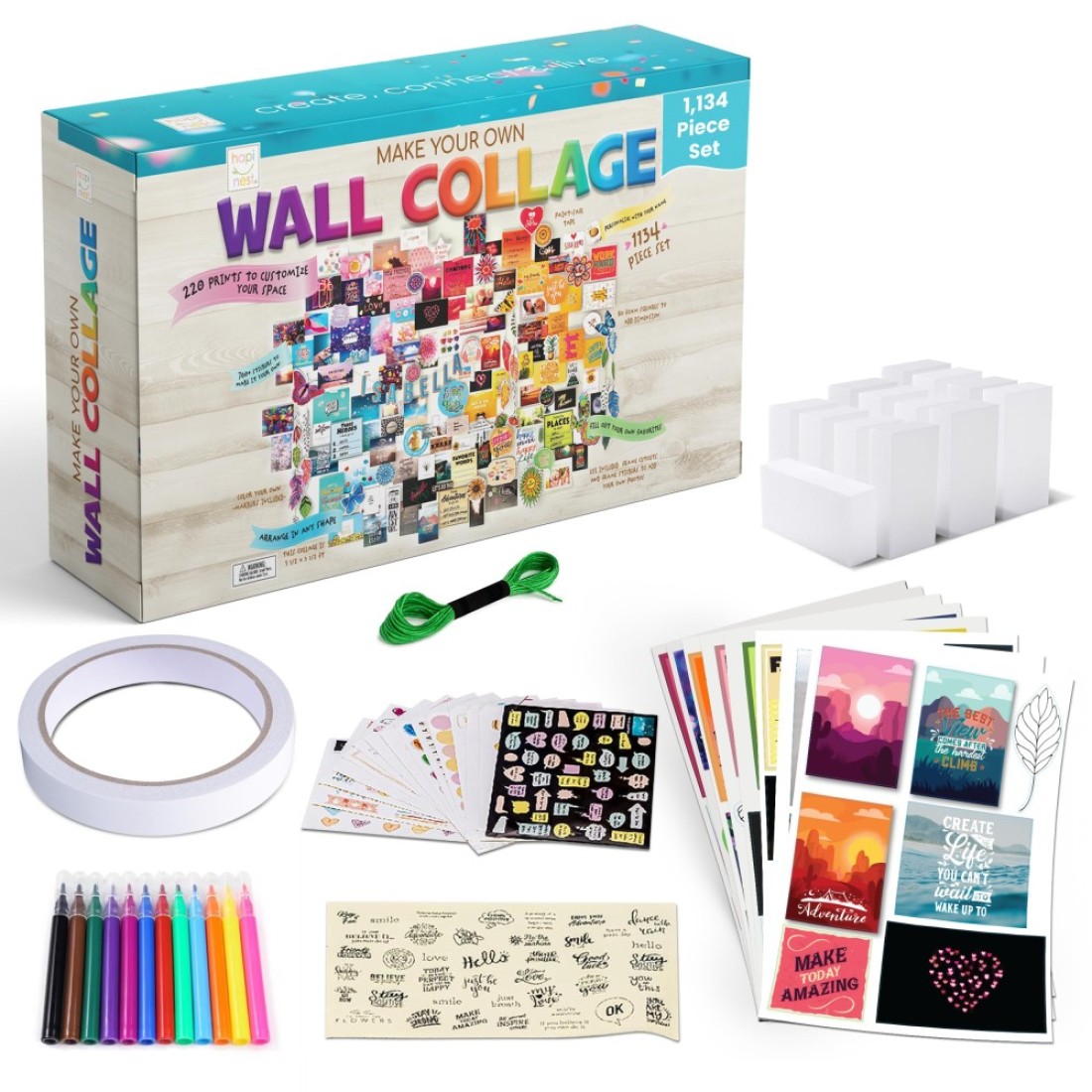 Hapinest DIY Wall Collage Kit for Teen Girls Picture Arts and Crafts Kit Tween Girl Room Decor Birthday Gifts Ages 10 11 12 13 14 16 Years Old and Up Cool Stuff for Bedroom Dorm Aesthetic Dcor