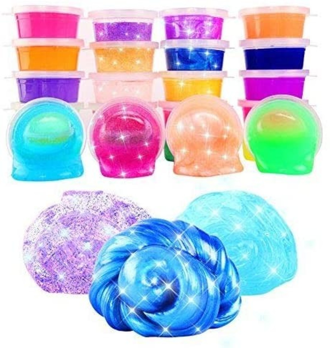 lavish 24Color Non-toxic Blowing Bubbles Crystal Mud Super Light Clay Draw Slime Funny Toys