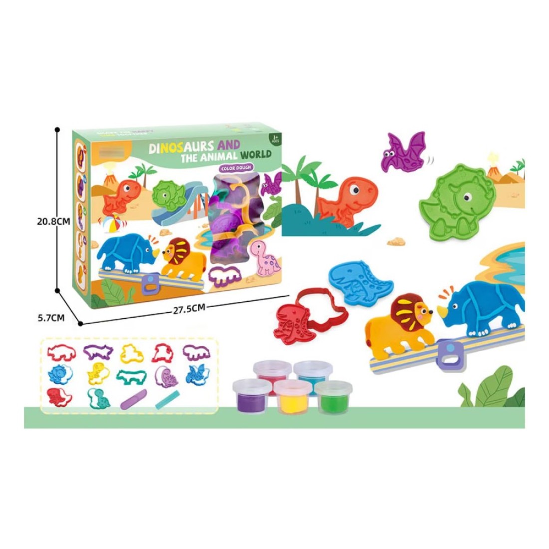 HK Dinosaurs And The Animal World Colour Dough Set