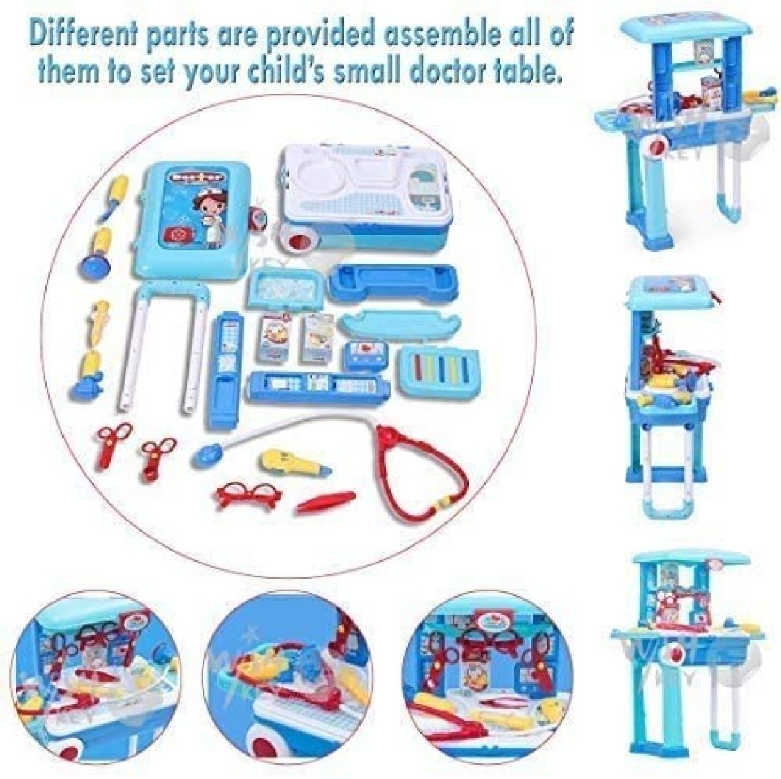 Generic Little Doctor Play Set 2 in 1 For Kids With Suitcase Trolley, For Ages 3 +