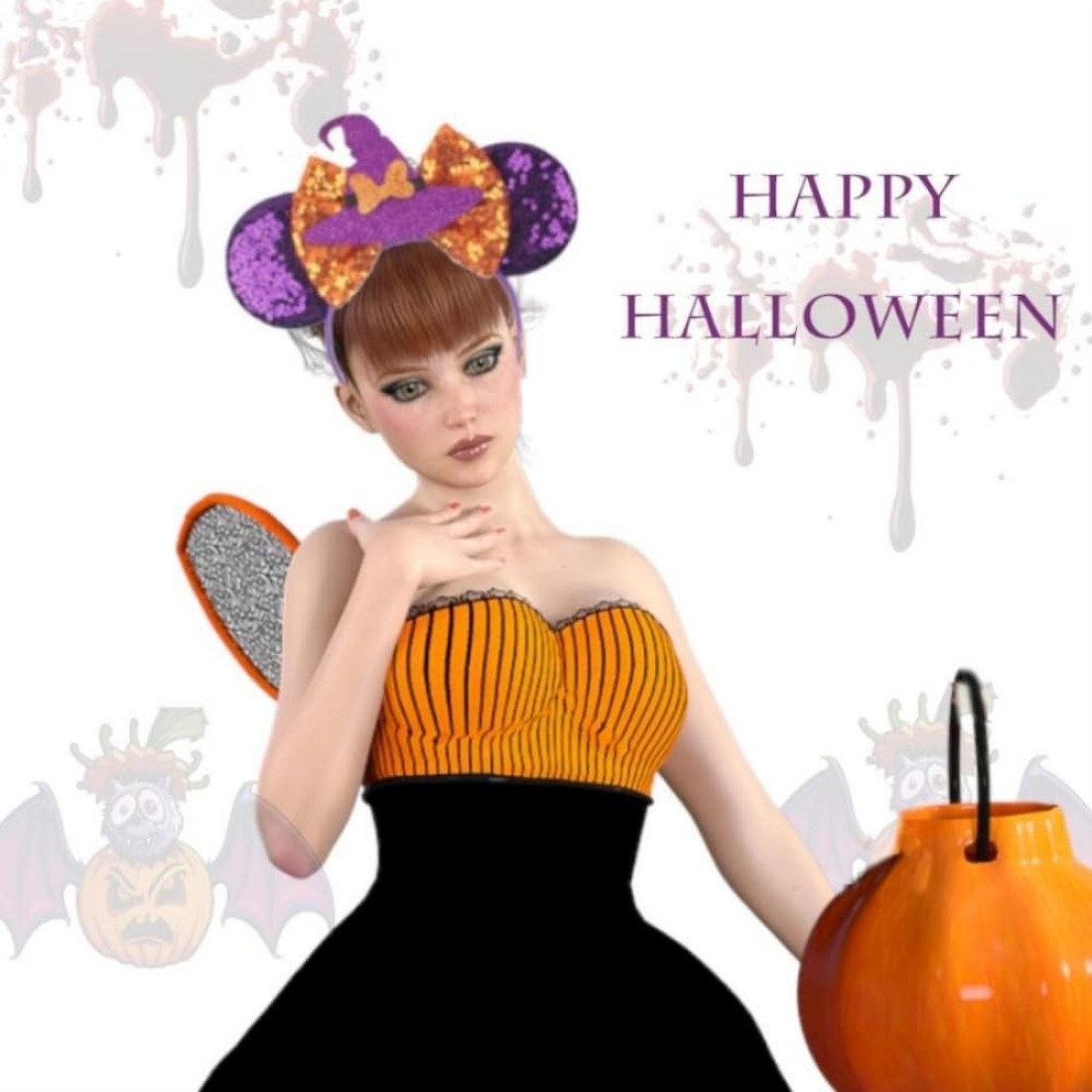 YOWOCAL Halloween Mouse Ear Headband for Women GirlsSequin Bow Hair Hoop Headwear for Halloween Party Decorations Costume