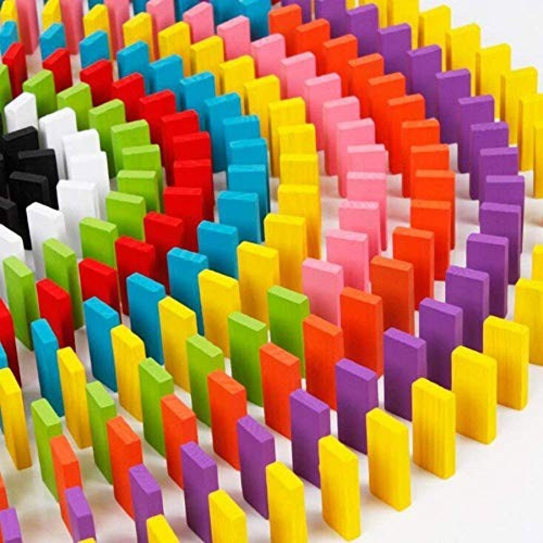 Blossom Pack of 3 (120 Pcs Each Pack) Colorful Wooden Domino Set for Kids Colourful Wooden Dominos Toy Colourful Wooden Blocks
