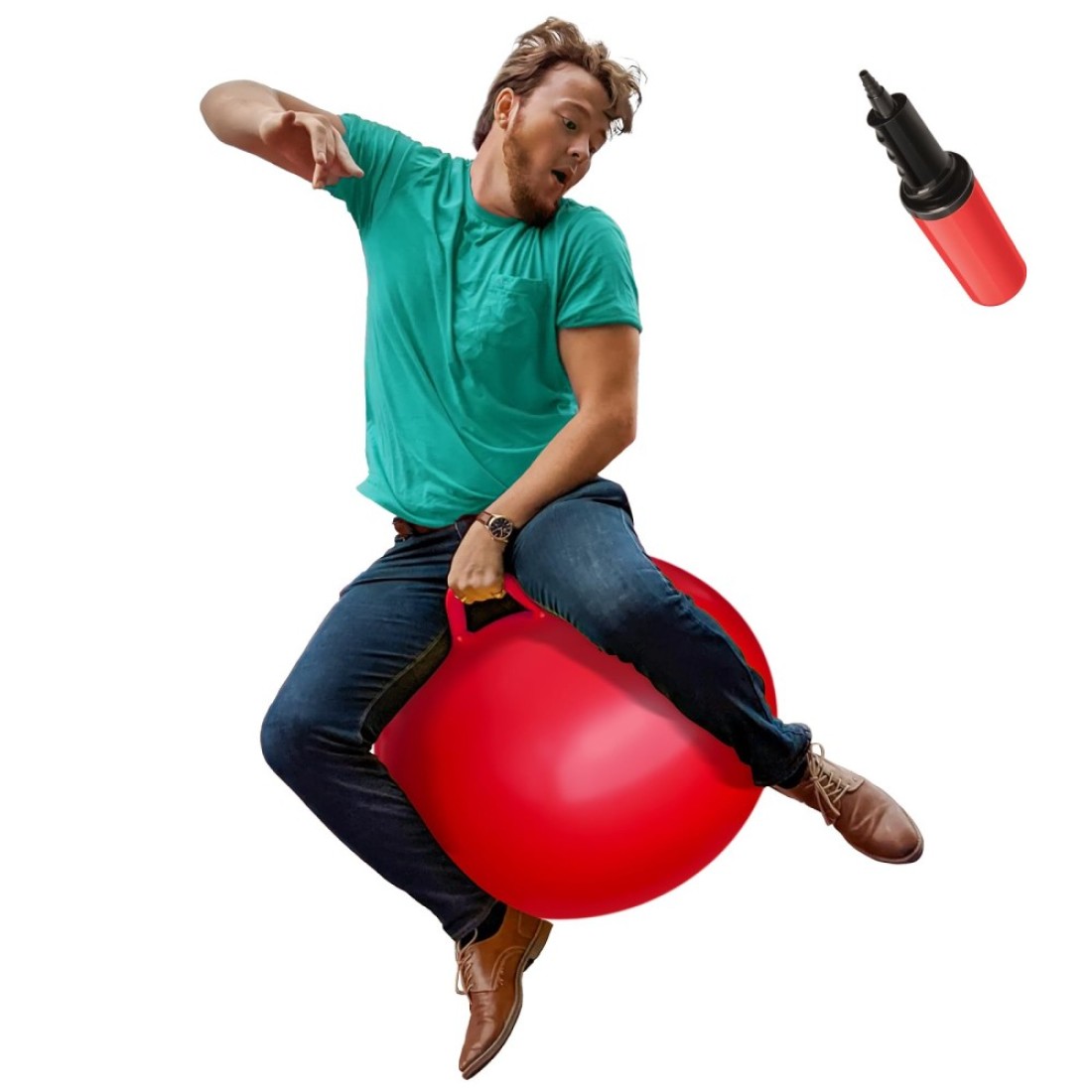 WALIKI Hopper Ball Hippity Hop Jumping Hopping Therapy Ball Relay Races Red Adults 16101 2975CM