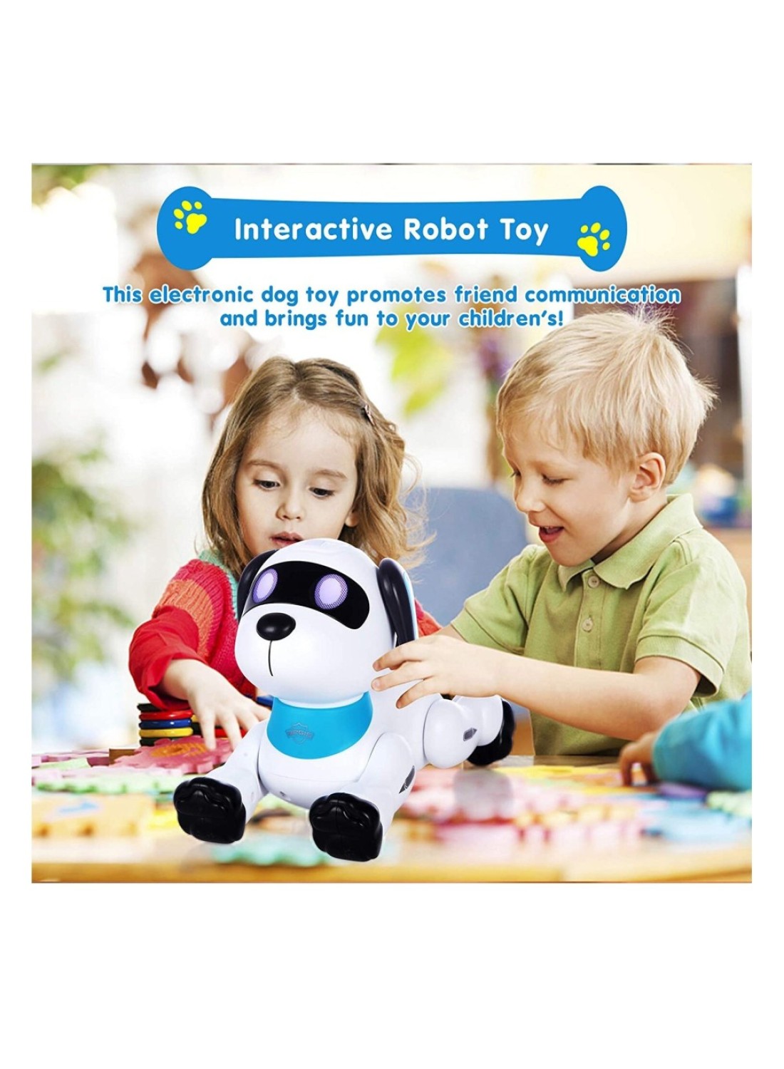 Remote Control Robot Dog Toy Programmable Interactive And Smart Dancing Robots for Kids 5 and up RC Stunt Toy Dog with Sound LED Eyes