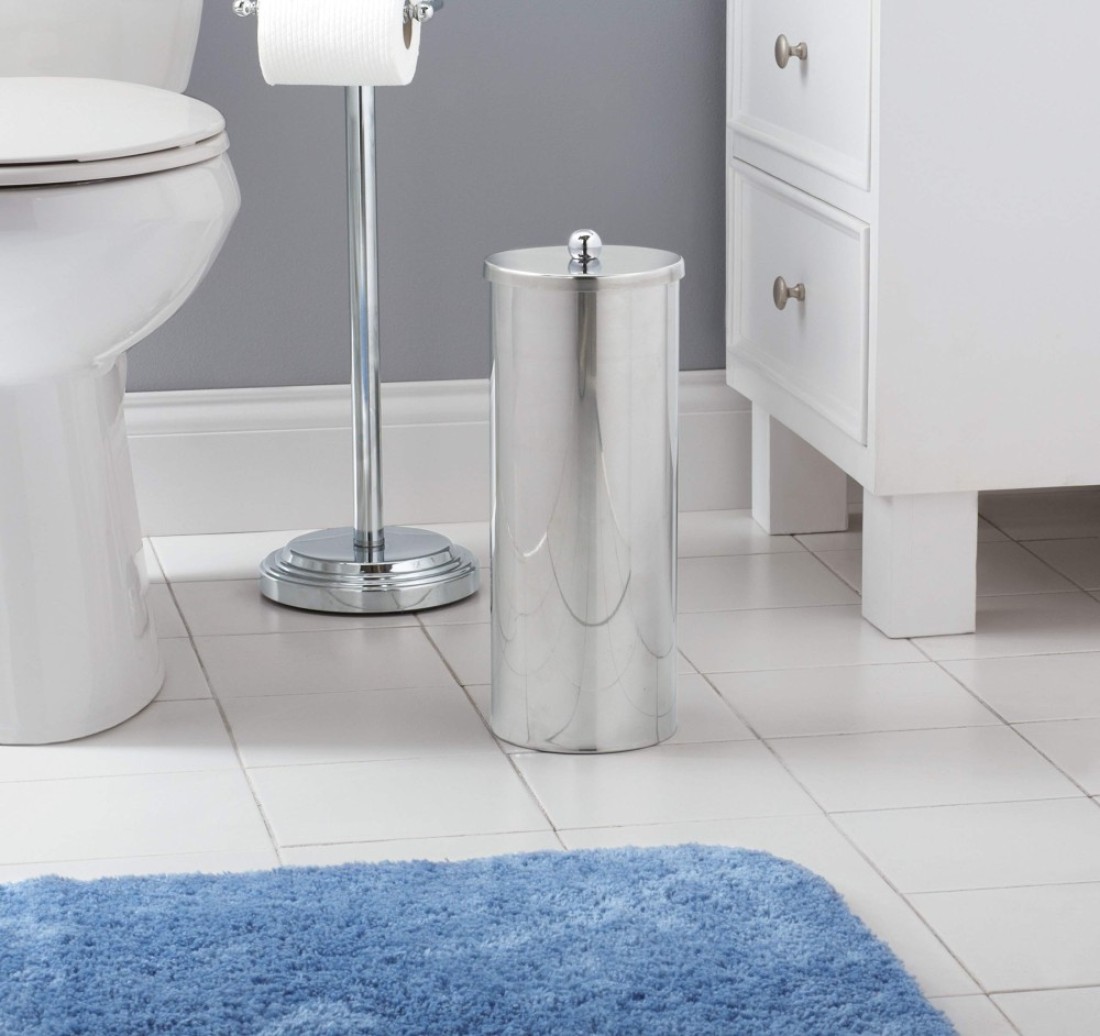 Zenna Home Toilet Paper Storage Holder with Lid Rust Resistant Stainless Steel Enclosed Toilet Paper Holder Holds 3 Rolls Modern Toilet Paper Storage and Tissue Holder Tp Holder for Bathroom