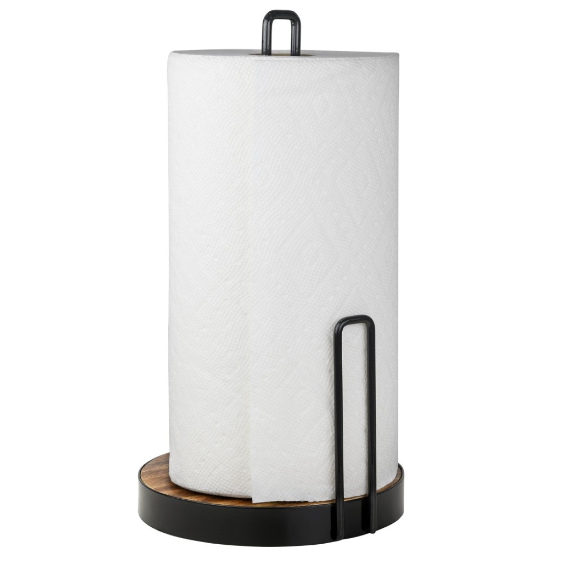Farmhouse Paper Towel Holder for Kitchen Countertop Wooden and Wire Countertop Paper Towel Holder with Side Arm Kitchen Dining Decor Great for Jumbo Family Size Rolls