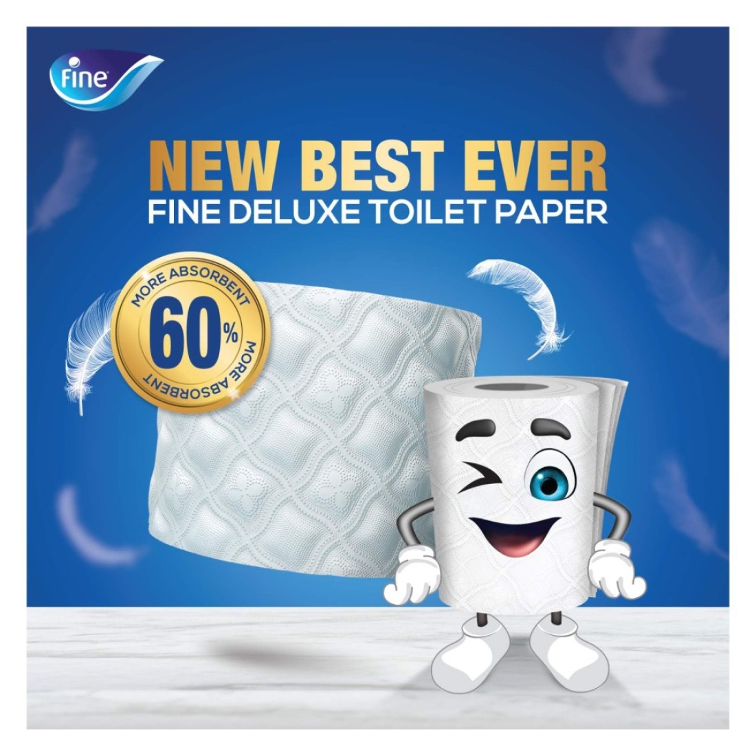 Fine Deluxe Toilet Paper Roll, 140 Sheets 32 Rolls