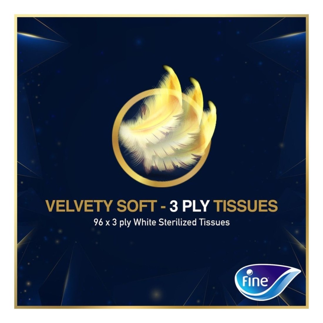 Fine Prestige 3 Ply Velvety Soft Tissue 96 Sheets Pack of 5