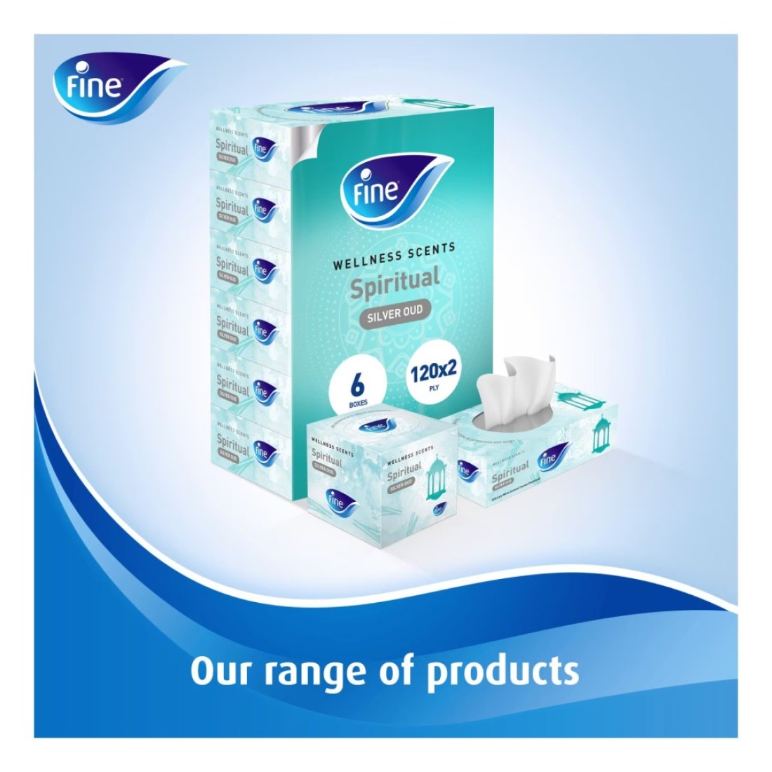 Fine Facial Tissue Lavender Oud Box 120 Sheets X 2 Ply Pack Of 5