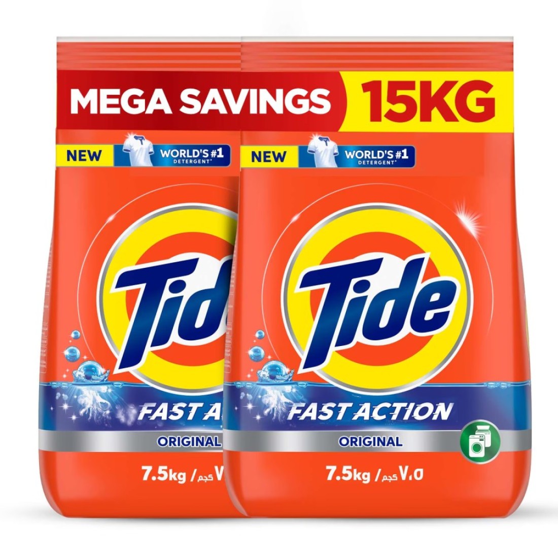 Tide Automatic Detergent Powder Megabox Original 7.5kg Pack of 2