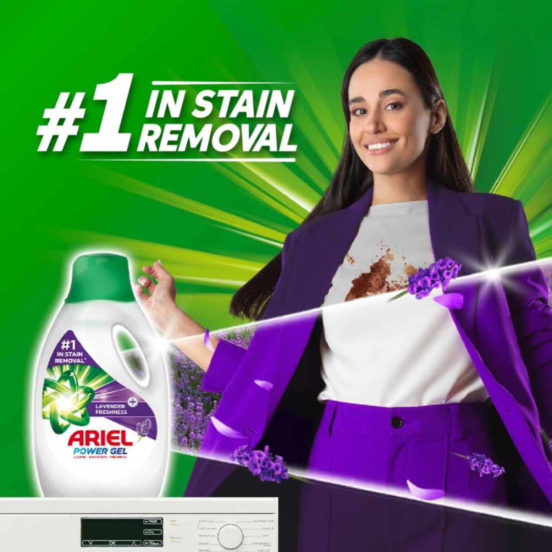 Ariel Liquid Laundry Detergent Lavender Freshness 1.8L Pack of 4