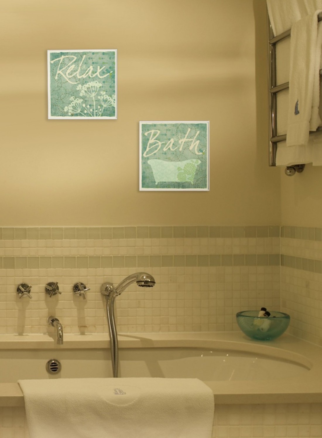 Stupell Home Dcor Cool Relax Bathroom Wall Plaque 12 x 05 x 12 Proudly Made in USA