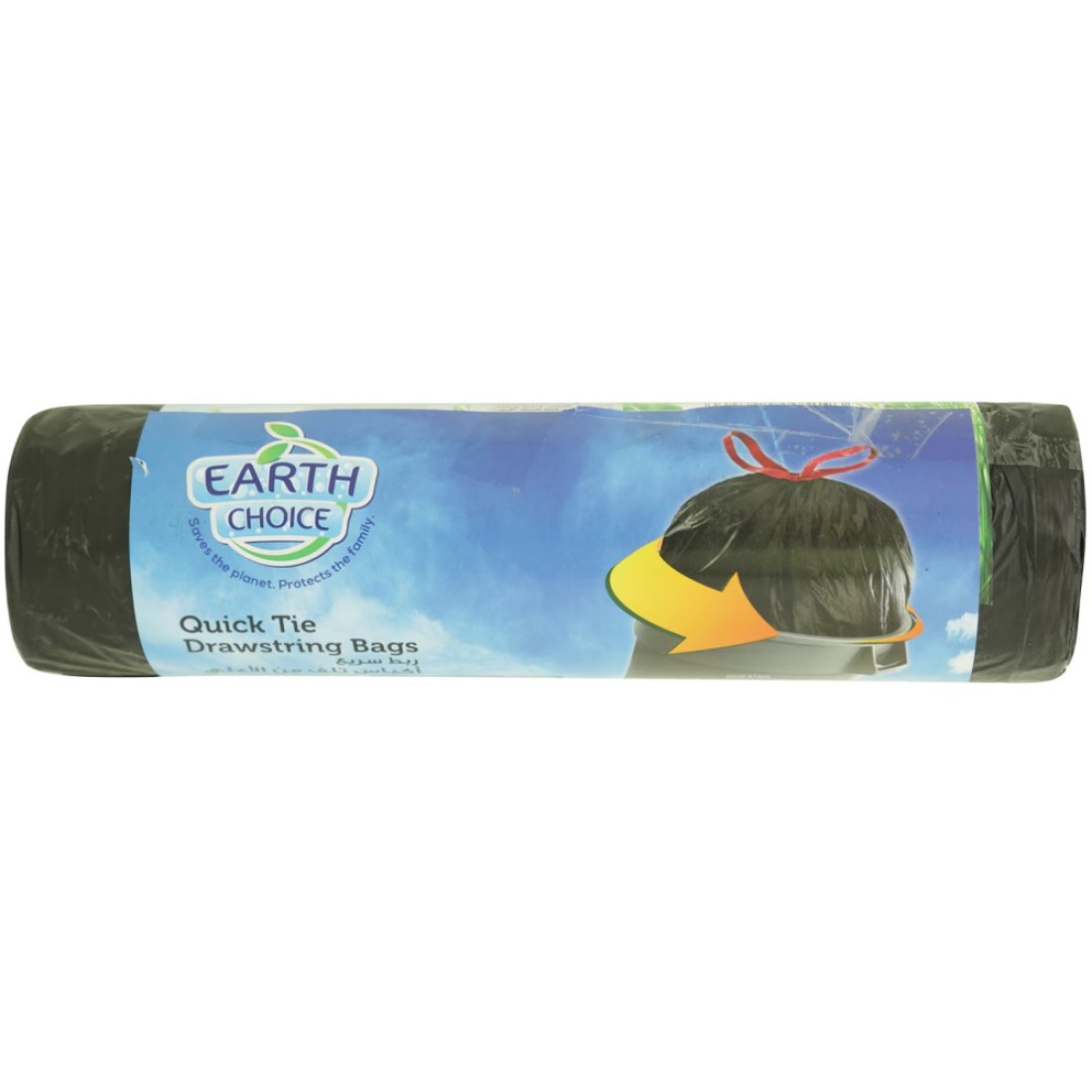 Earth Choice Quick Tie Drawstring Black 15 Garbage Bags