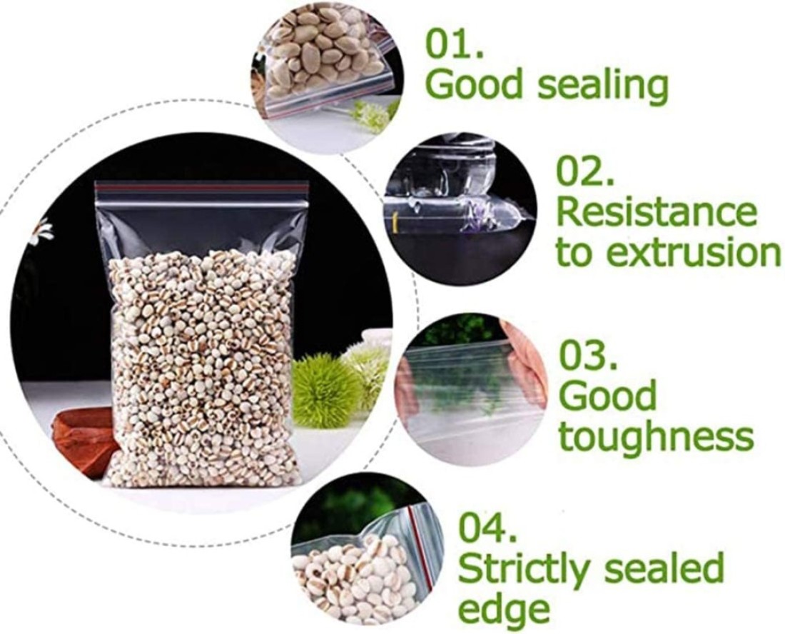 Lavish Clear Resealable Plastic Ziplock Storage Bag Size - 10 X 19 cm, [100-Units]