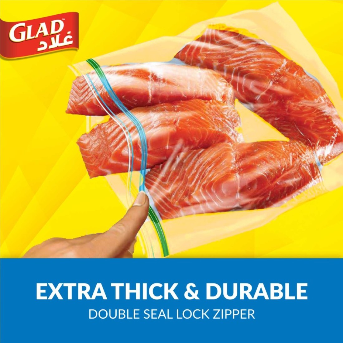 Glad Freezer Zipper Bags, 25 Bags, 16.8x18cm