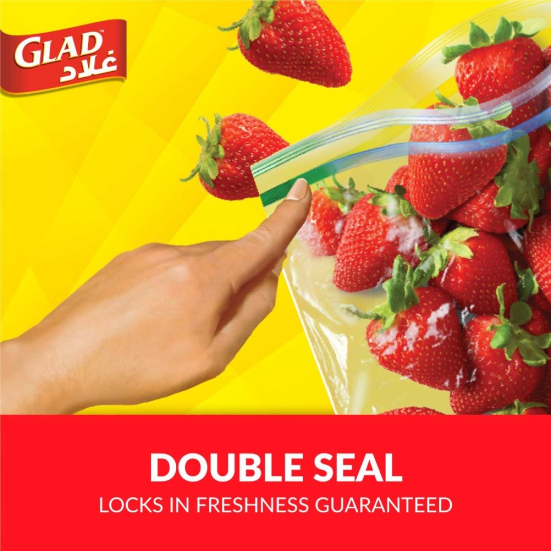 Glad Storage Zipper Bags, 50 Bags, 27.4cm x26.5cm