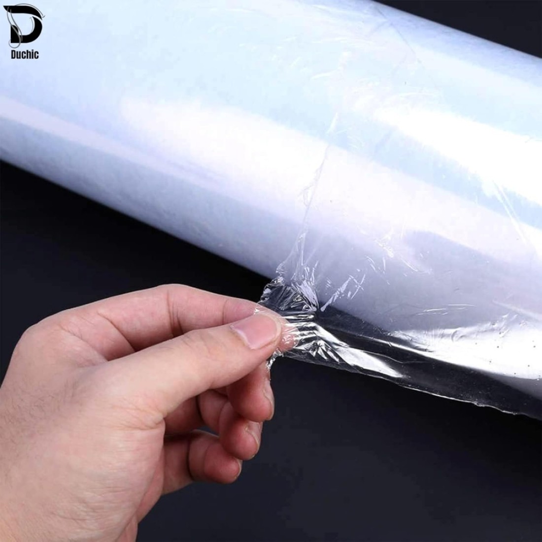 Duchic, [1 Roll] Clear Stretch Film Wrap - 500mm Heavy Duty Plastic Shrink Wrap for Pallet Wrap, Packing, Moving and Packaging - Cling Wrap, 1.30 kg, 400g core