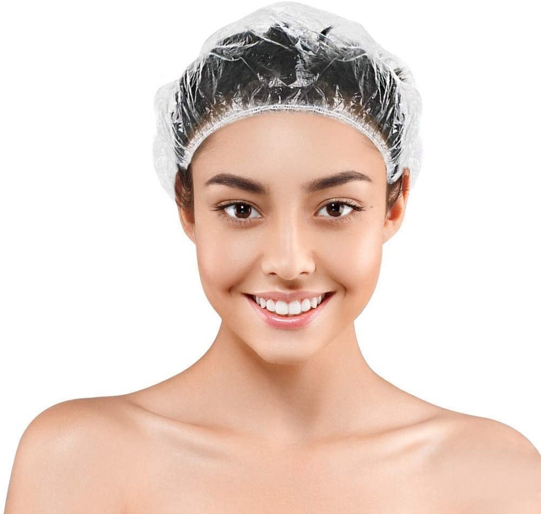 Generic-CK763 Disposable Waterproof Shower Cap- 100pcs