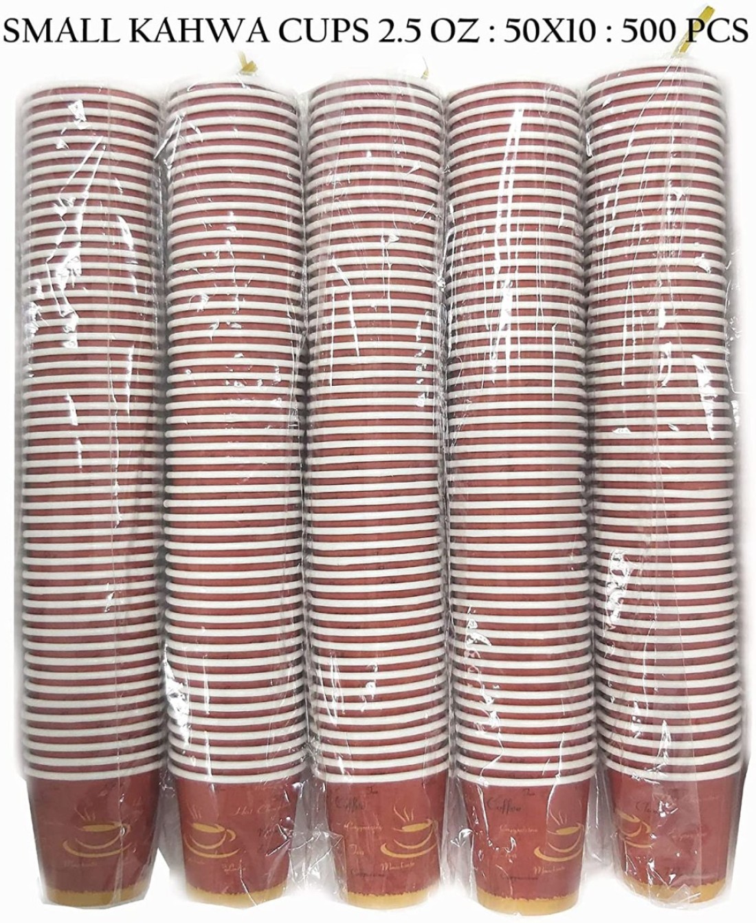 AL SAQER 500-Piece (10 SETTS) Paper Kahwa Cups 2.5oz-(Very Small)Disposable Tea Cups and Cawa cups