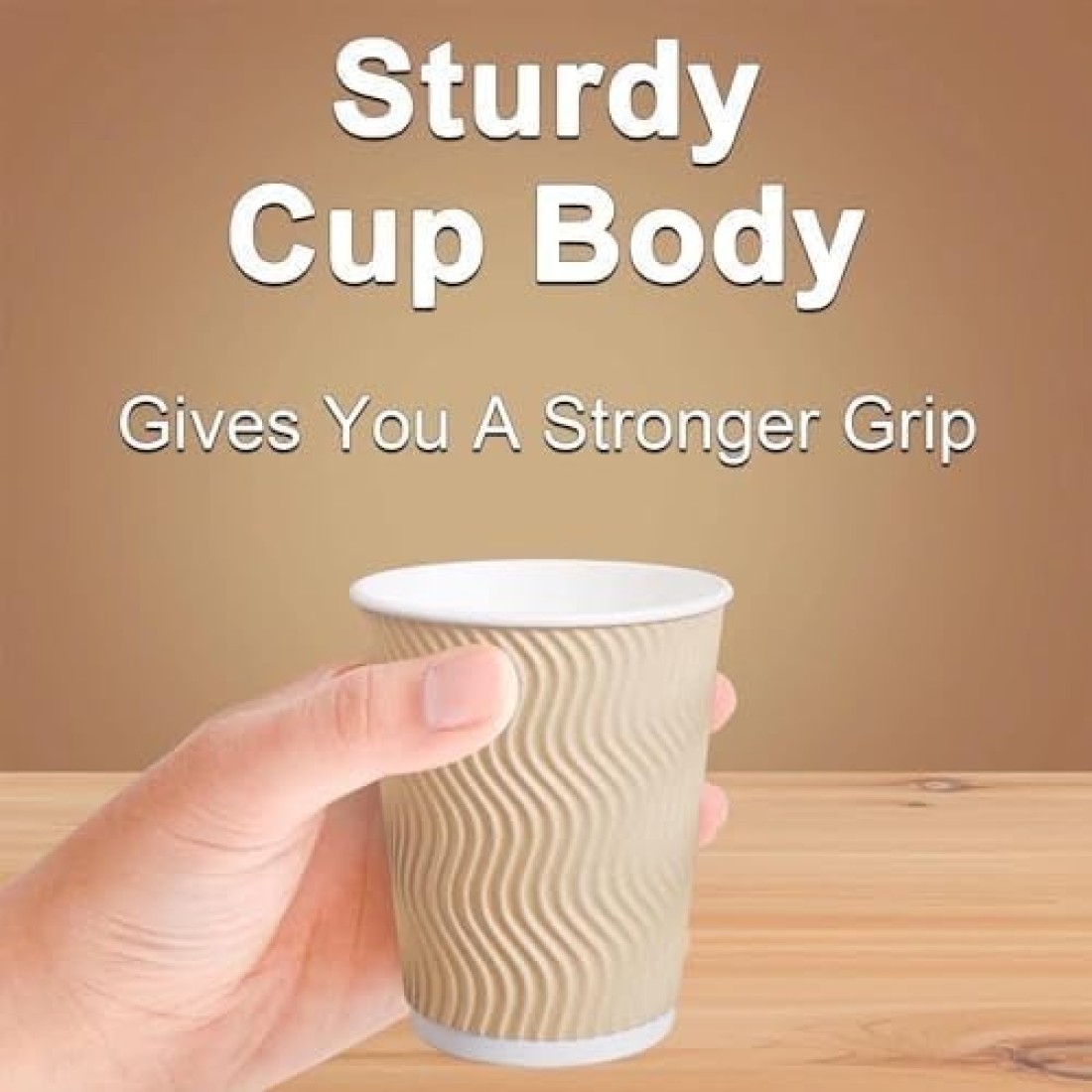 MahMir&reg; 12oz. Brown Disposable Ripple Insulated Coffee Cups - Eco-Friendly Disposable Cups - Hot Beverage Corrugated Paper Cups - Sleeve Ripple Wall Paper Coffee Cups for Drink -Tea Cup (12oz. 100pcs)