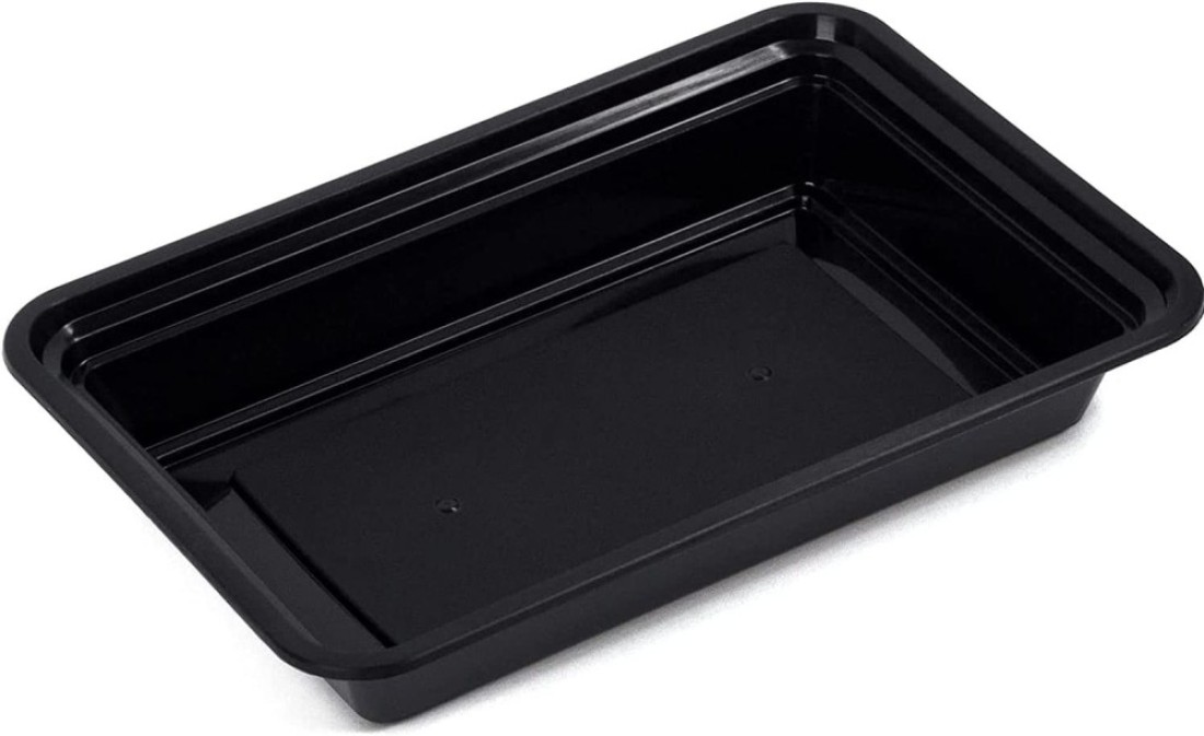 Go2Camps Alsaqer [20 Pack] Compartment Black Base With Lids Food Storage Container(32 Oz) Re32, Disposable Food Container, Meal Preparation Containers, Lunch Boxes Microwave, Freezer Safe