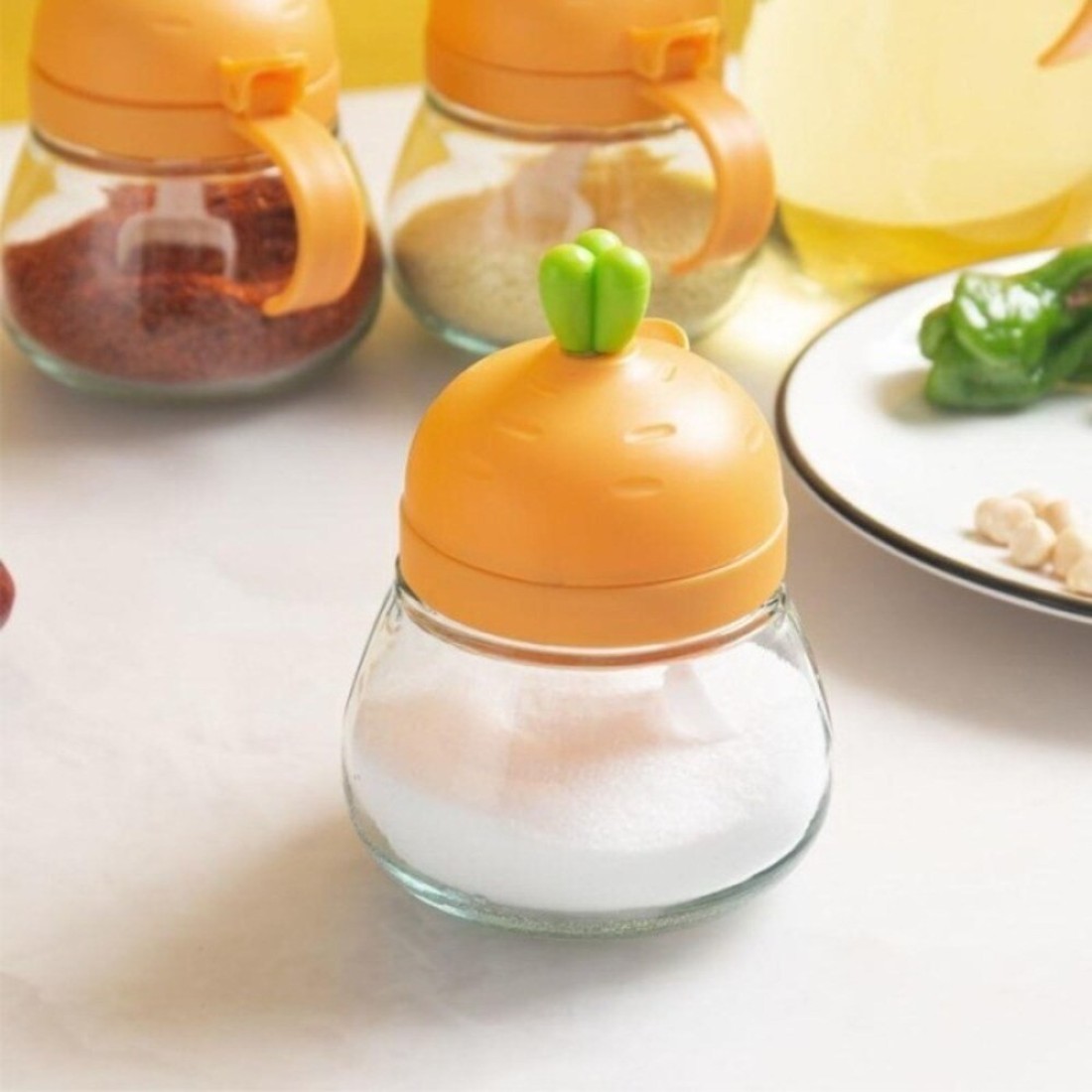 Oil Dispenser and Spice Jar Vinegar Bottle And Spice Rack Set Of 4 Pieces