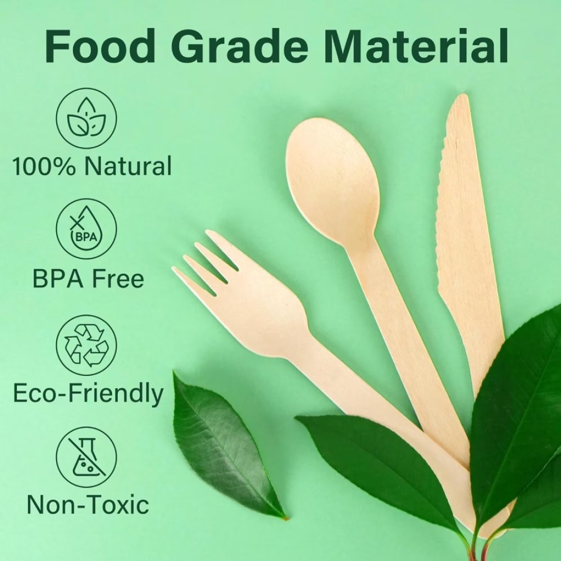 LAVISH [20 Pack] Biodegradable Wooden Cutlery Set with Napkin &ndash; Eco-Friendly &amp; Compostable Utensils &ndash; Disposable Knife, Fork, Spoon, and Napkin for Weddings, Parties &amp; Picnics