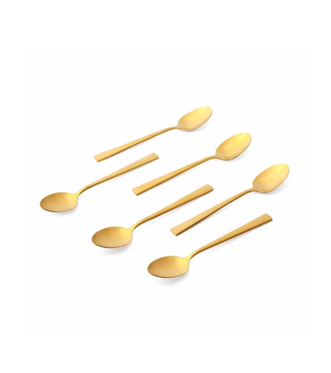 LIFE SMILE - 12pcs Cutlery Set, 18/10 Stainless Steel, Flatware Set, 12pcs Dinner Spoon, Shine Gold, for Home Kitchen, Mirror Polished