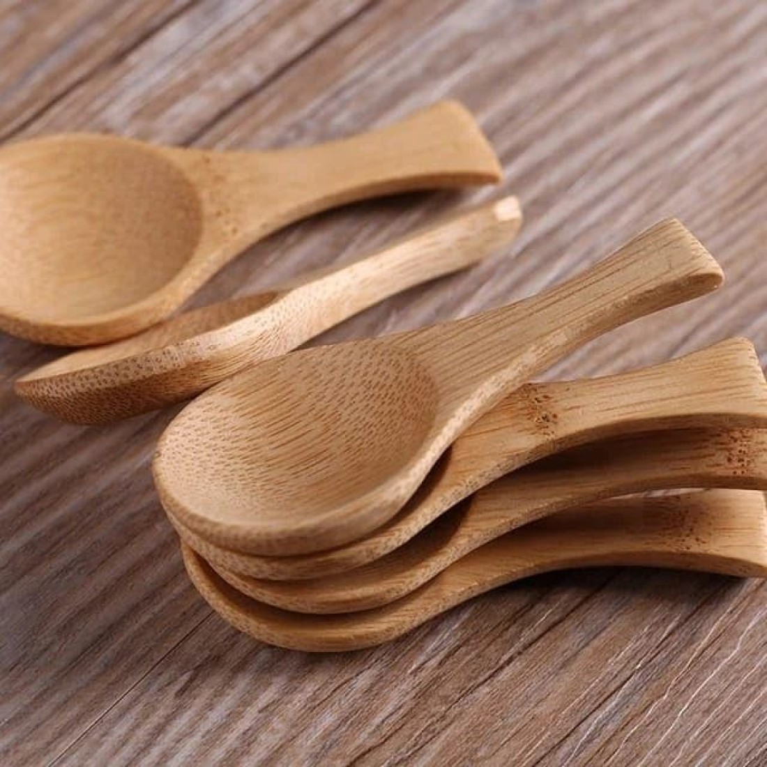 Liying 6Pcs Small Handle Wooden Spoons, Wooden Spoon for Cooking Japanese Wooden Spoon for Kitchen Soup Mixing Baking
