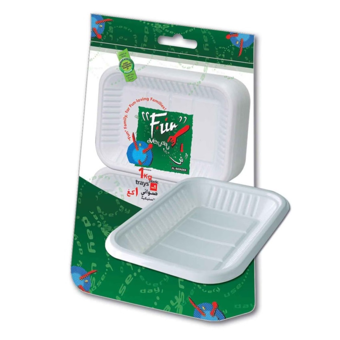 Fun Everyday Rectangular Plastic Tray White 1kg