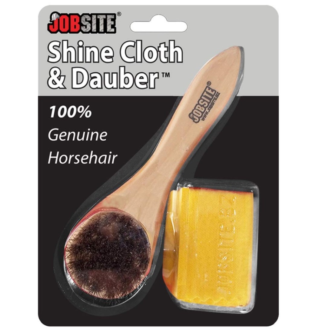 JobSite Genuine Horsehair Dauber Applicator Brush Shoe Shine Polish Cloth
