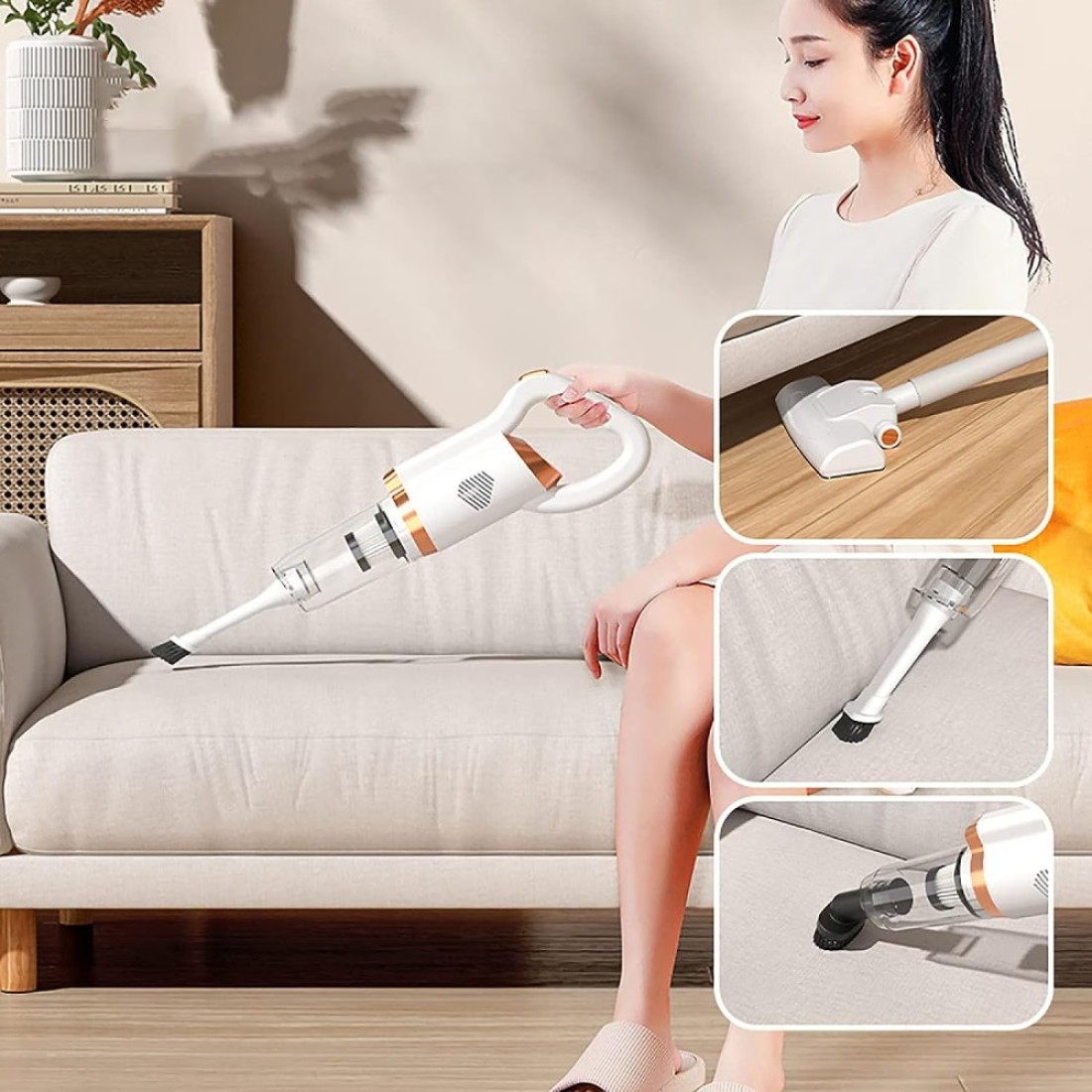 Cordless Vacuum Cleaner 2 in 1 Wireless Cleaner Stick Vacuum Rechargeable Battery Handheld Vacuums with 8500Pa Powerful Suction, 30 Mins Runtime