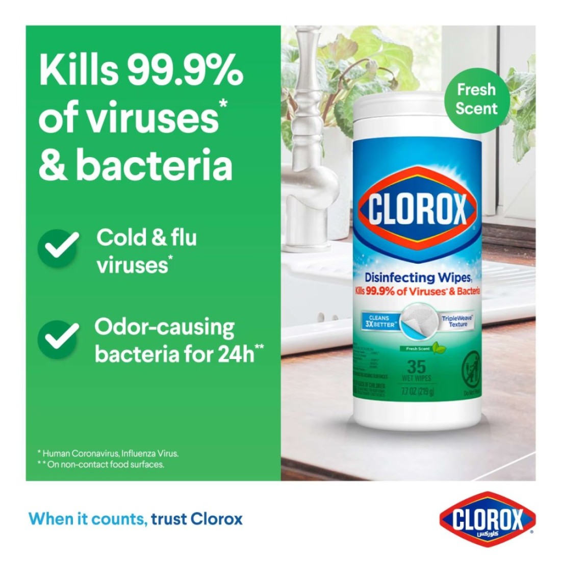 Clorox Disinfecting Wipes Fresh Scent 35 Wet Wipes