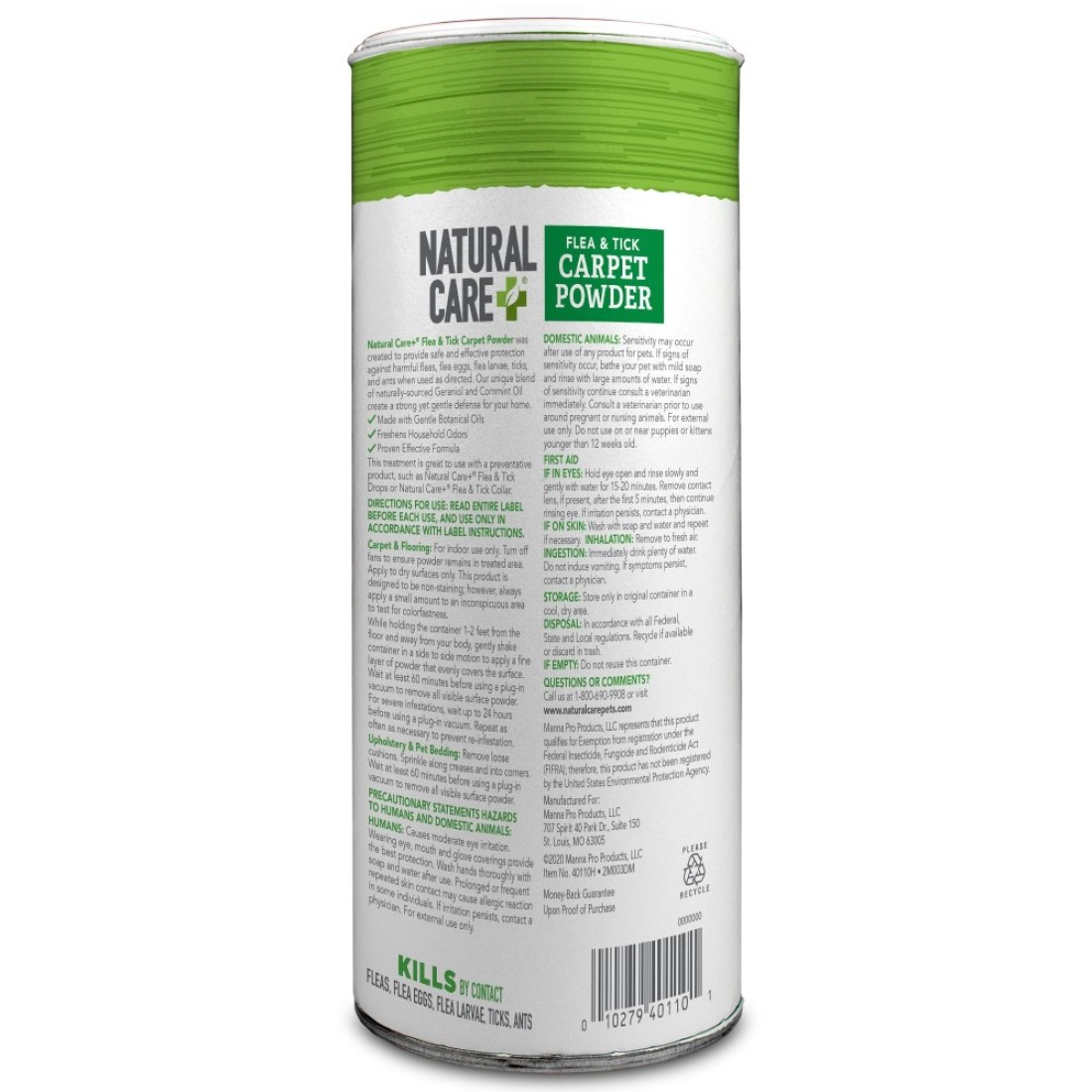 Natural Care Flea and Tick Carpet Powder Flea Treatment for Rugs Carpet or Pet Bedding 81 Ounce Canister