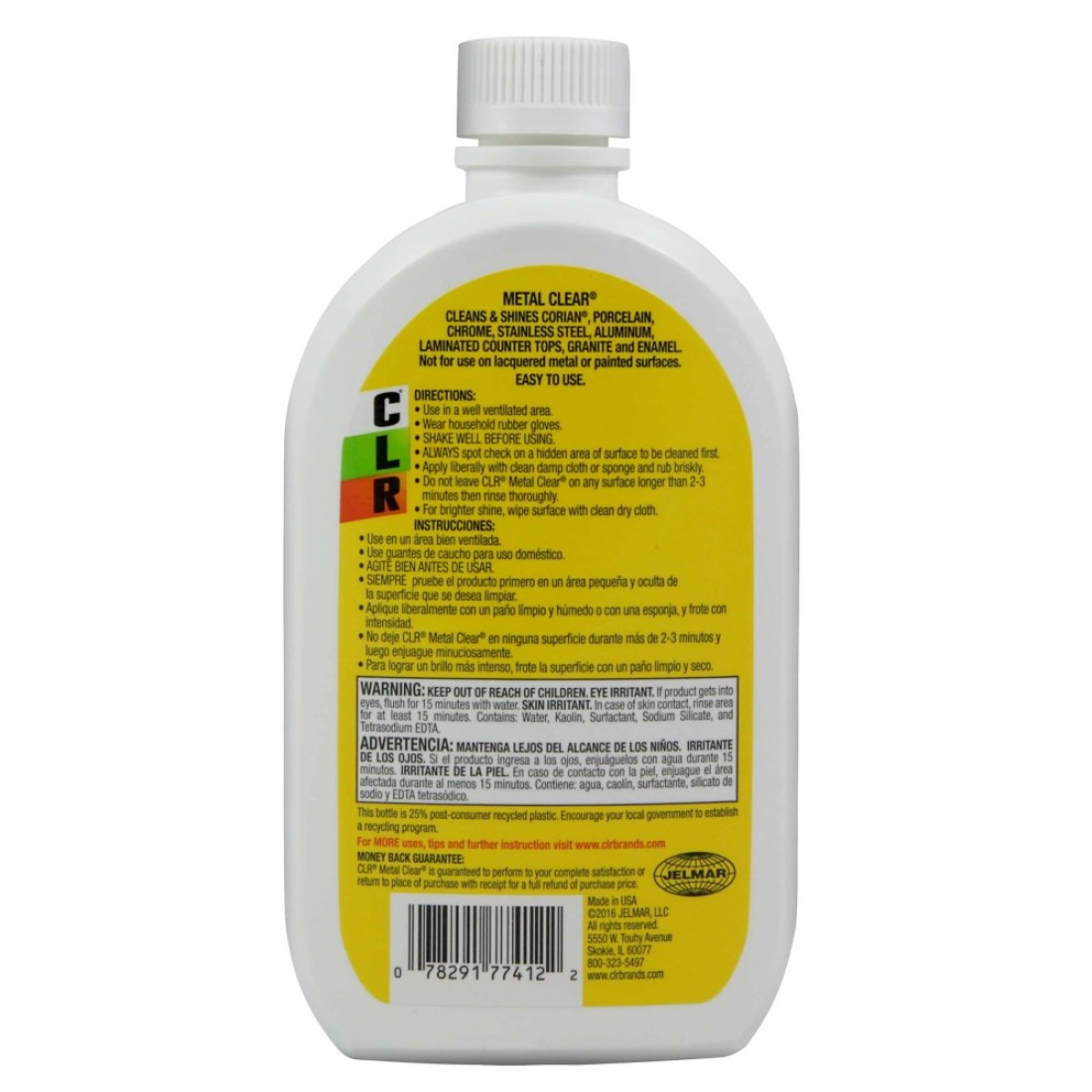 CLR Metal Clear Cleans and Shines Porcelain Chrome Stainless Steel and Aluminum 12Ounce Bottle
