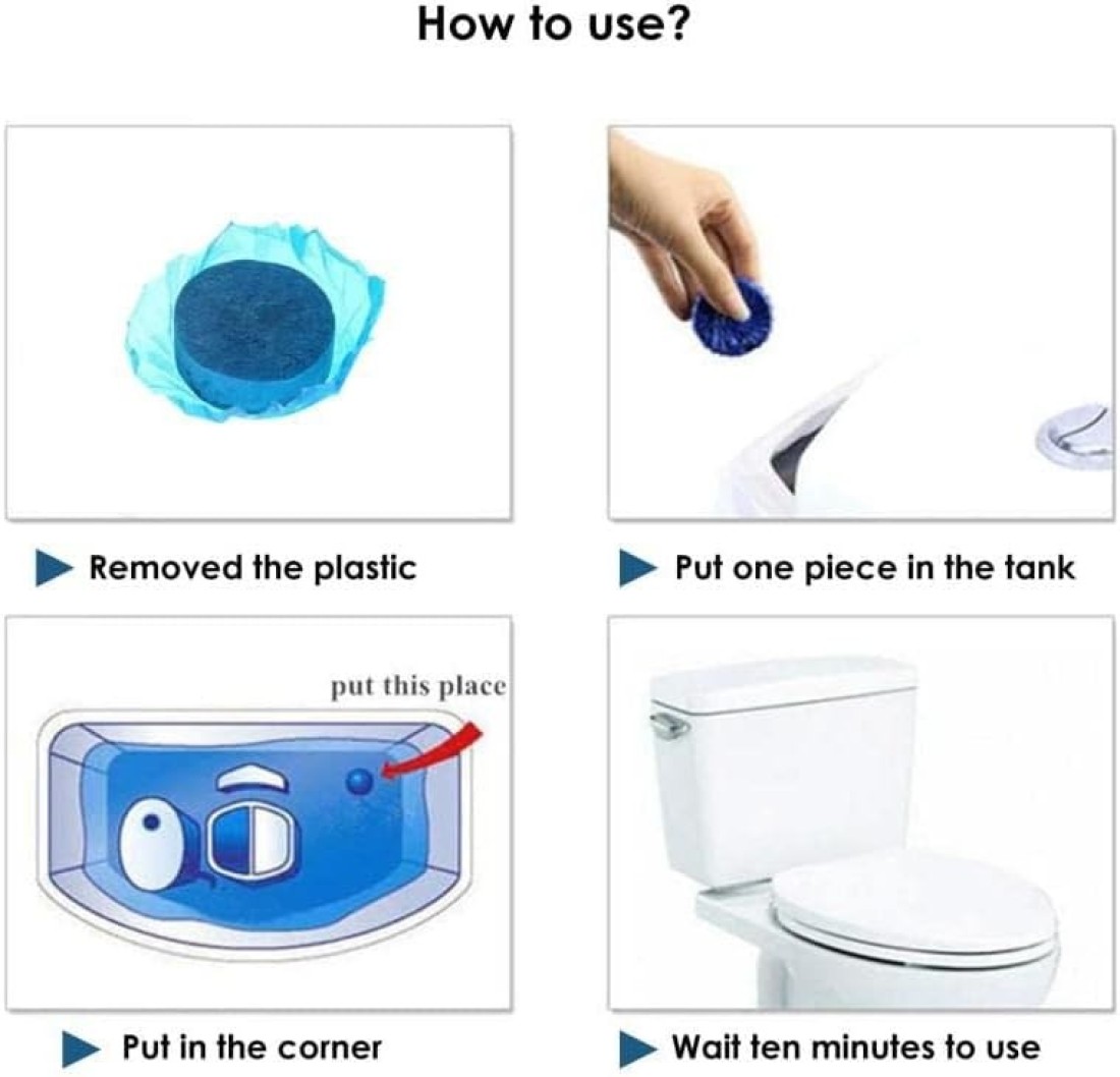 Marrkhor 20-Pcs Automatic Toilet Bowl Cleaner Tablets Stain Remover Bathroom Flush Tank Blue Tablets