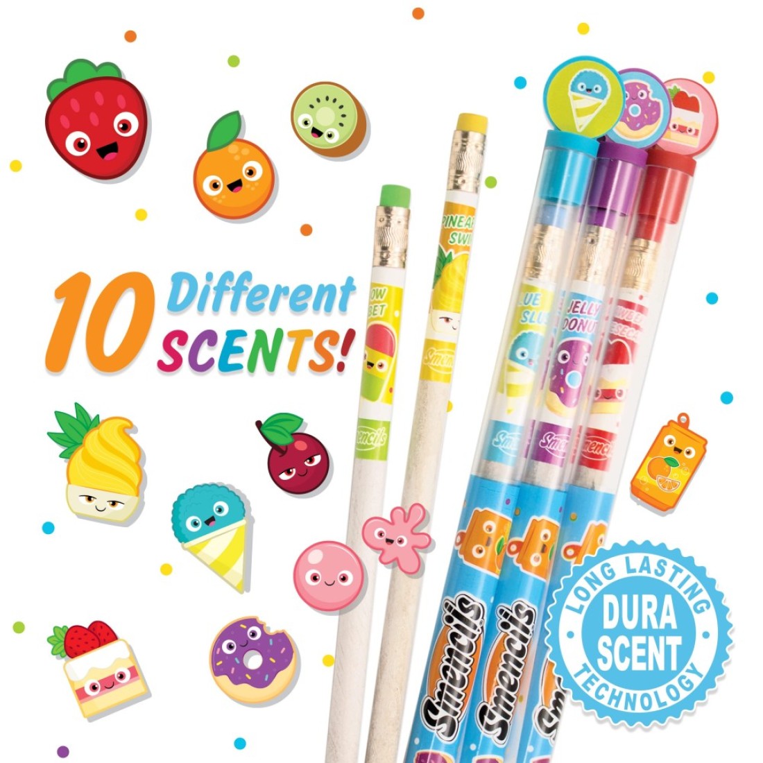 Smencils Patented Gourmet Scented Graphite HB 2 Pencils Made from Recycled Newspapers 10 Count Gifts for Kids School Supplies