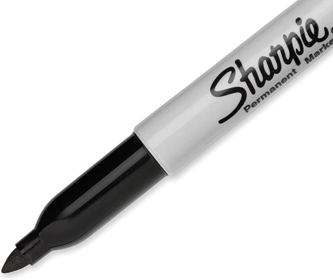 Generic Sharpie Permanent Marker, Fine Point, Black, Pack Of 3