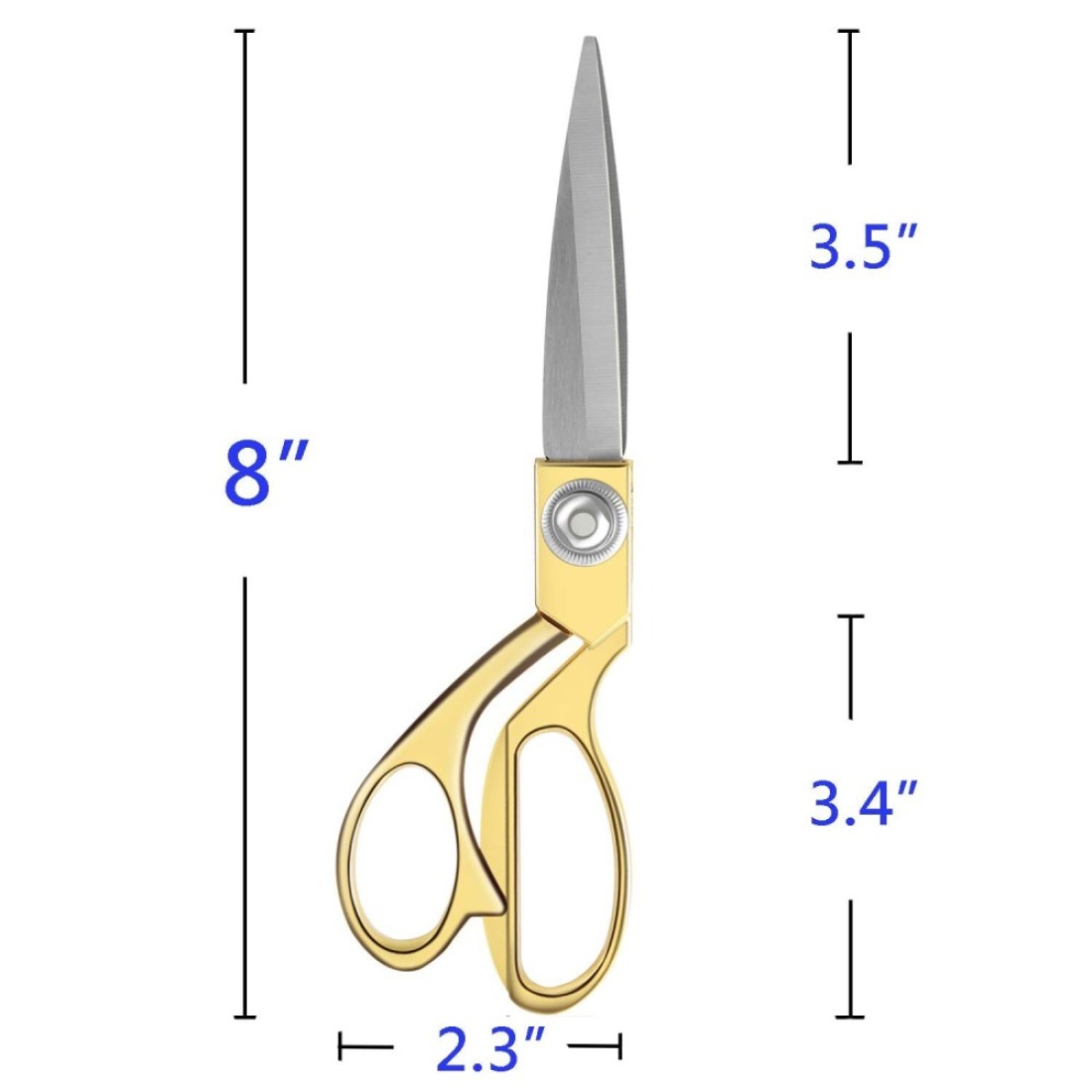 Wild Bold Scissors All Purpose 8Gold Fabric Scissors Professional Heavy Duty Sewing Scissors with Ultra Sharp Stainless Steel Blade Shears Left Handed Scissors For Office Fiskars Craft Scissors