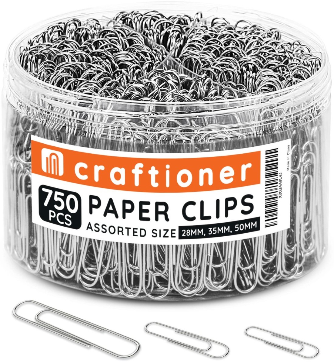CRAFTIONER 750 Pcs Paper Clips Assorted Sizes 2 Inch 13 Inch 11 Inch Large Medium Small Paperclips Nickel Coated Clips Office Supplies for Home Schools and Offices 750 Silver