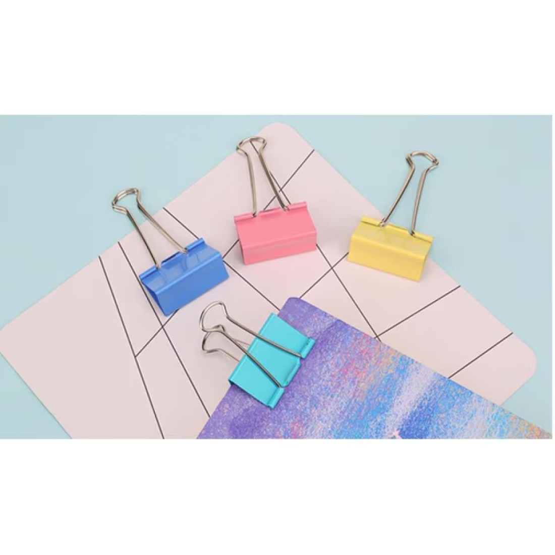 Aiwanto 2 box Binder Clips with Storage Paper Clips 25mm Binder Clips Office School Stationary Clips Paper Pins(96pcs)