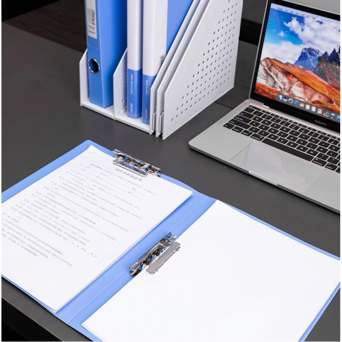 Aiwanto 2pcs A4 Sheet Holder Business File Clip File Resume Office Papers Holder Files Stationary Document Holder File