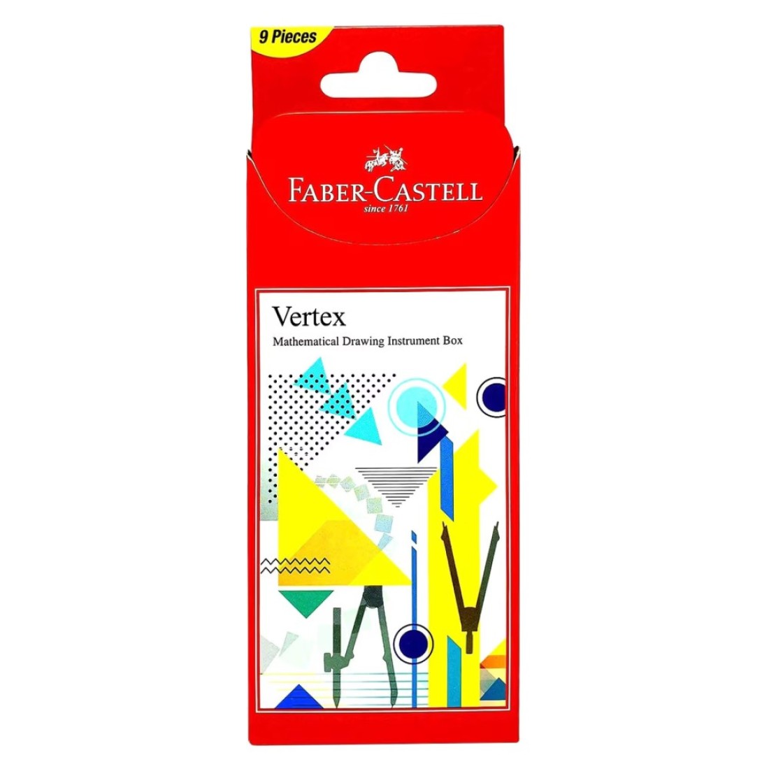 Faber-Castell Vertex Mathematical Drawing Instrument Box Multicolour 9 PCS
