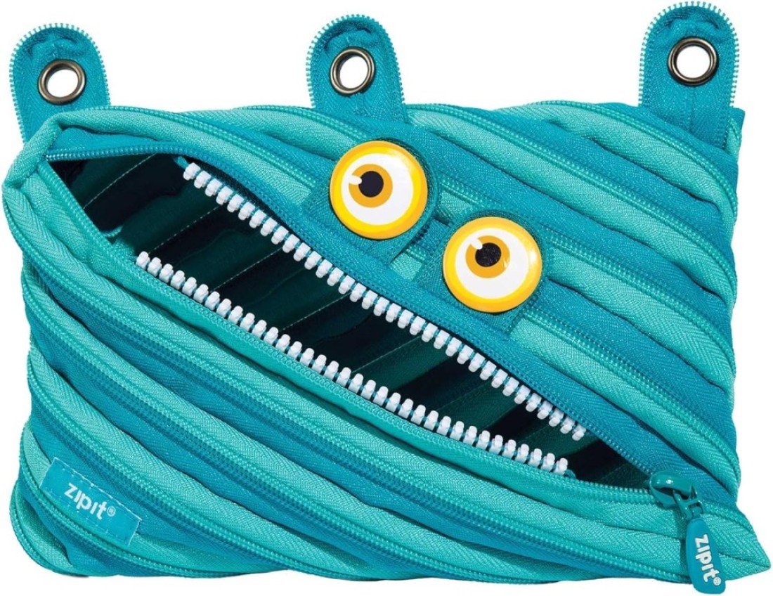 ZIPIT Wildlings Pencil Pouch for Kids 3Ring Binder Pencil Case Large Capacity Pen Case for School Blue