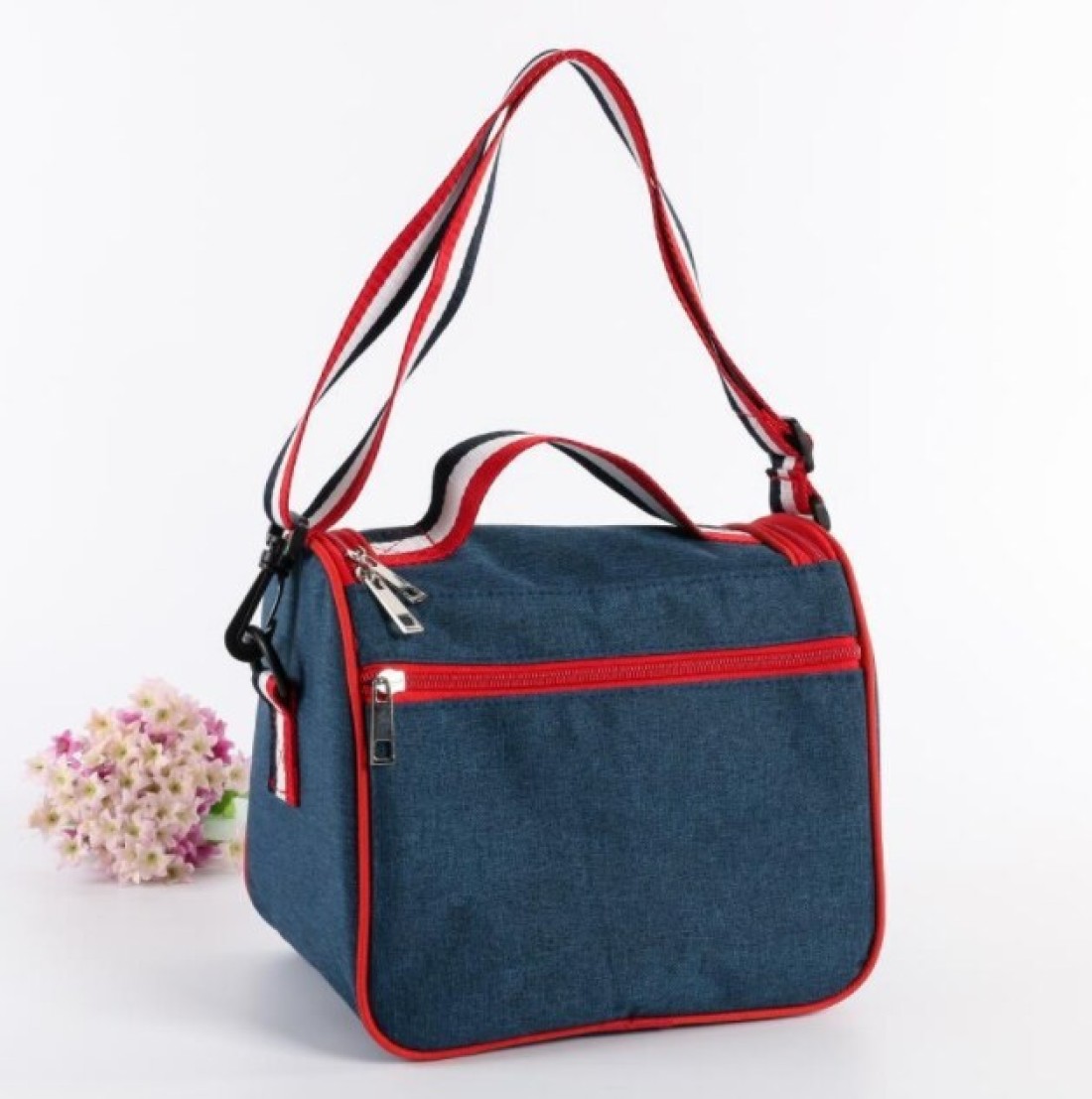 Thermal Ice Cooler Lunch Bag Blue 20x16.5x20centimeter