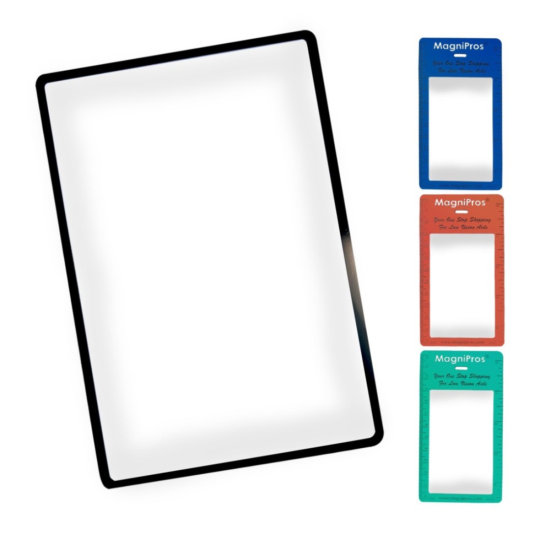 MagniPros Premium 3X 300 Page Magnifying Lens with 3 Bonus Bookmark Magnifiers for Reading Small Prints Low Vision Aids Solar Projects