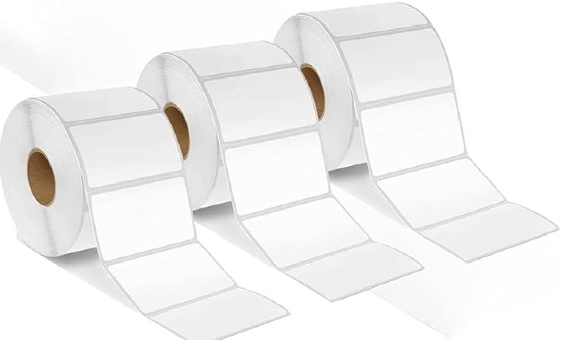 6000 Thermal Labels Permanent Adhesive Size 60mm x 40mm Label Sticker Paper Replacement Barcode Sticker 1000/Roll