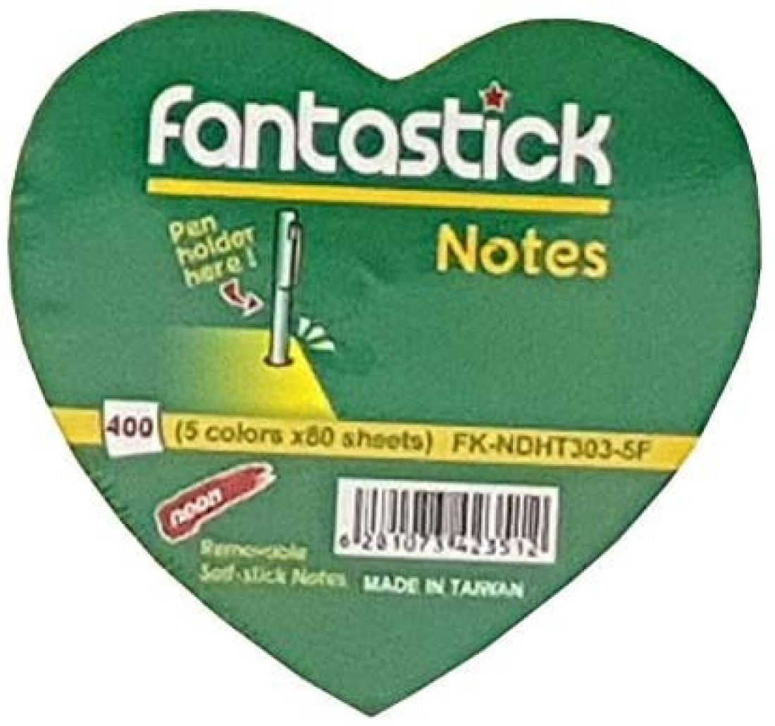 Generic Fantastick Sticky Notes Heart Design 400Shts/Pkt Fk-Ndht303-5F