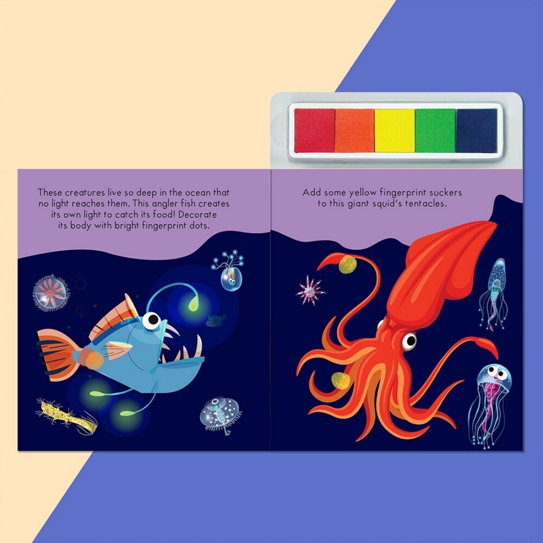 Hinkler Under The Sea Finger Prints - DIY Fingerprint Art Kit for Kids includes 48-page book of colouring and activity and 5 finger paints.