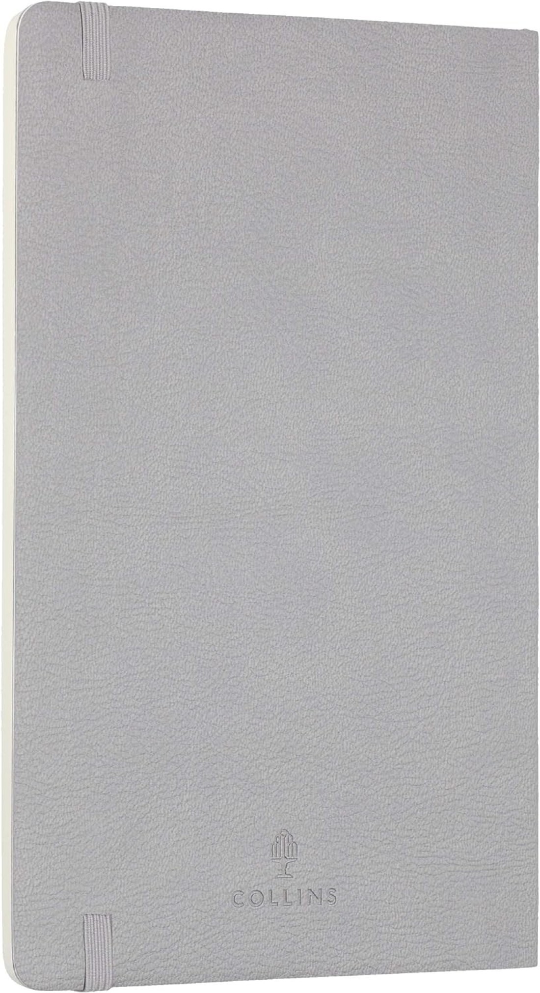 Collins Debden Clementine Grey A5 Slim Ruled Notebook - Flexible Notebook Journal with Soft Touch Leathergrain Cover, 210x126mm